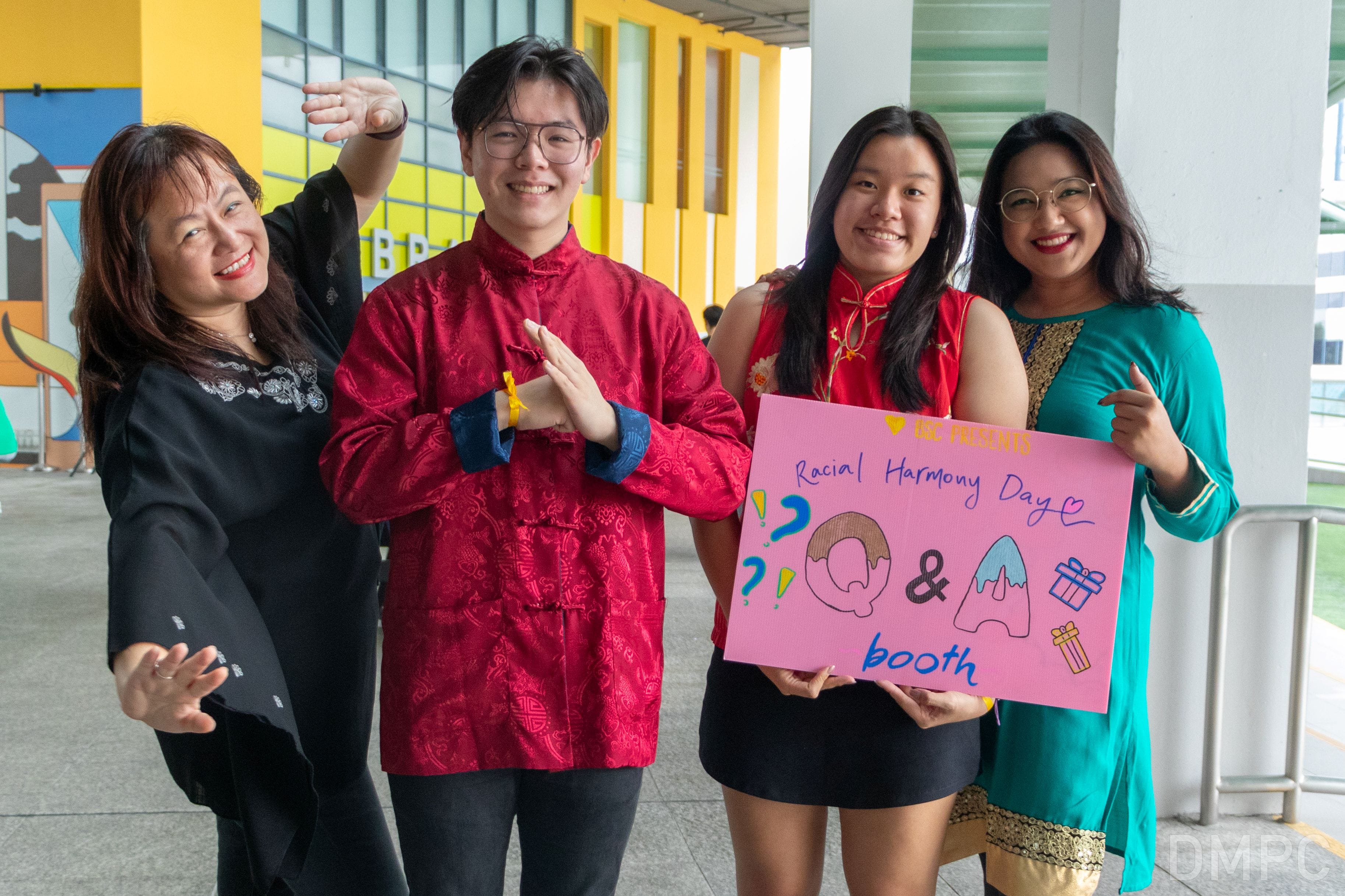 Image of students and staff having fun at the Racial Harmony Day Carnival